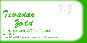 tivadar zold business card